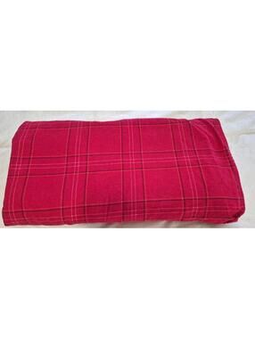 King Size Flannel Sheets ~ Red Plaid Pattern ~ fitted, flat & 2 pillowcases